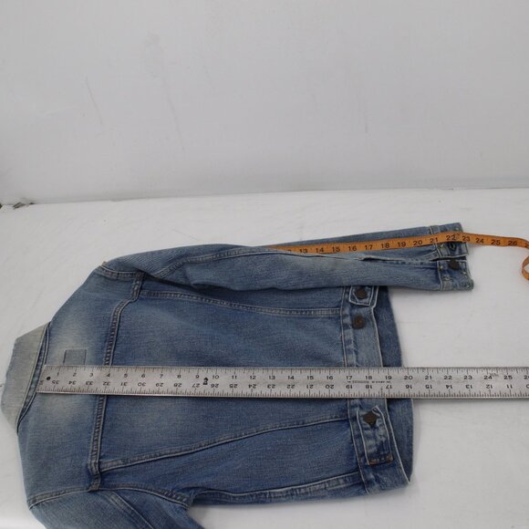 Levis LVC Jacket Womens Small Orange Tab Cotton Embroidered Sleeve Denim Trucker - Picture 13 of 16